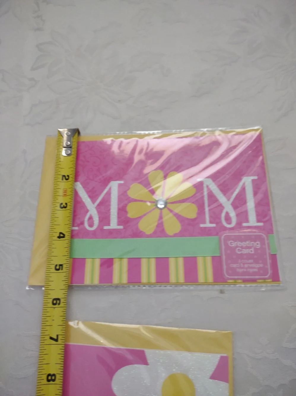 Mom Crystal World's Best Grandma Sparkle Floral Pink Greeting Cards